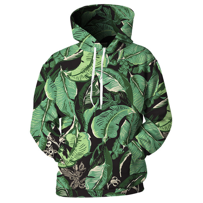 Cloudstyle New Design Male Hoodies 3D Full Print Green Leaf Sweatshirt Long Sleeve Hooded Autumn Tracksuits Plus Size 5XL Hooded