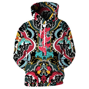Cloudstyle Own Design Men 3D Hoodies Full Print Symmetric Floral Sweatshirt Hip Hop Streetwear Unisex Tracksuits Men Hoody Coat