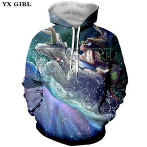 YX GIRL Taurus 3d Full Print Hoodies Mens/women  Twelve Constellations  Hoodies Plus Size XS-5XL